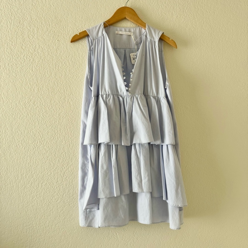 Zara light blue ruffle dress - Picture 2 of 5